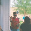 USA ID Middleton 2000JUL15 Party RAY Wade 001  "Jethro" Bithell after cranking a thrash metal version of Johnny B Goode. : 2000, Americas, Date, Events, Idaho, July, Middleton, Month, North America, Parties, Places, USA, Wade Ray's, Year